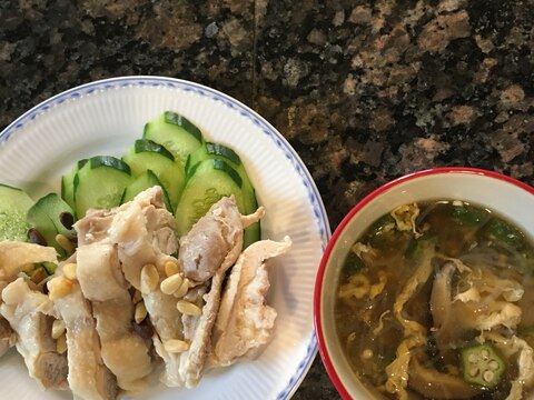 暑い日は冷菜に！よだれ鶏と中華スープ